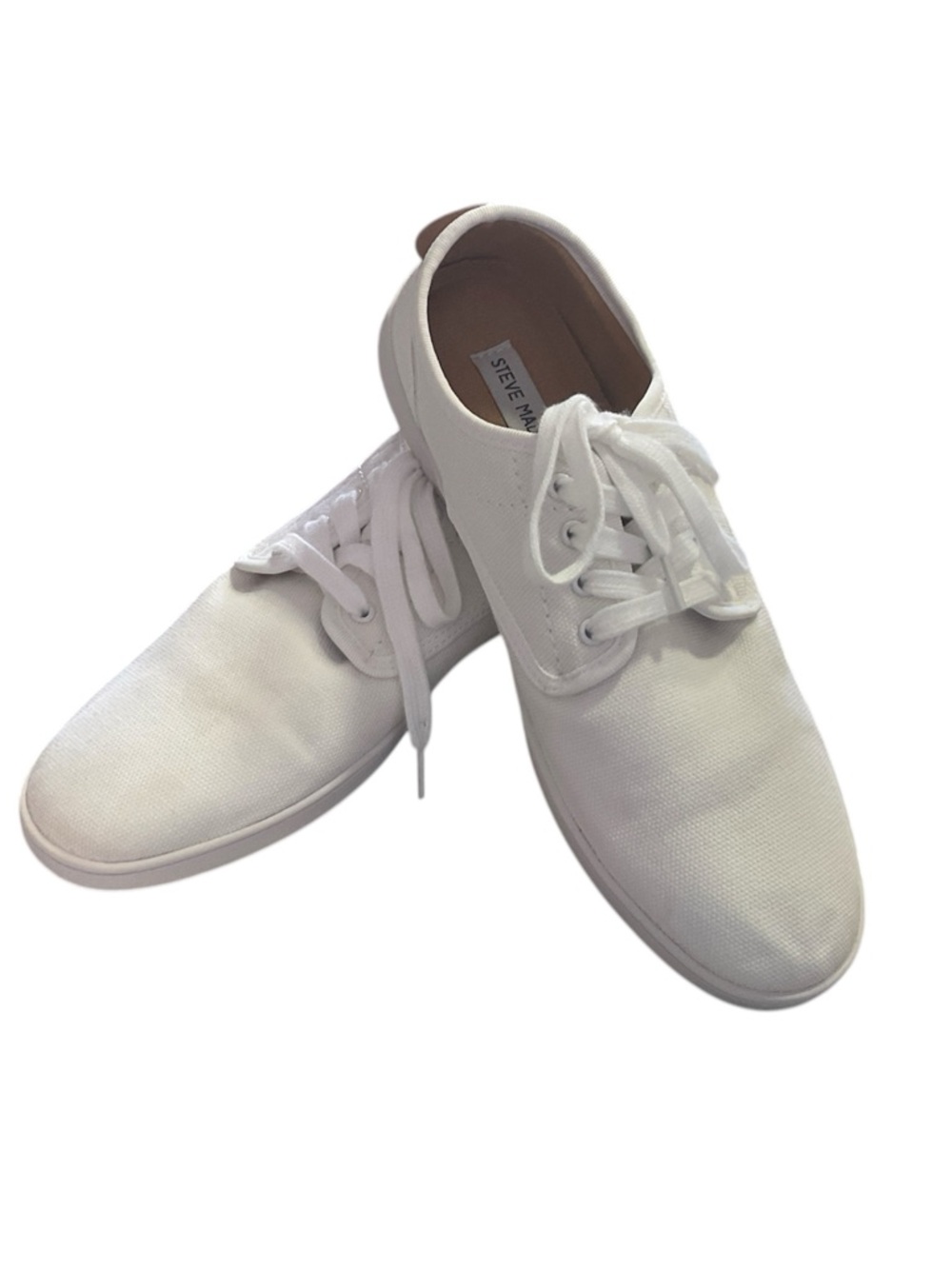 Steve Madden White Low-Top Canvas Sneakers